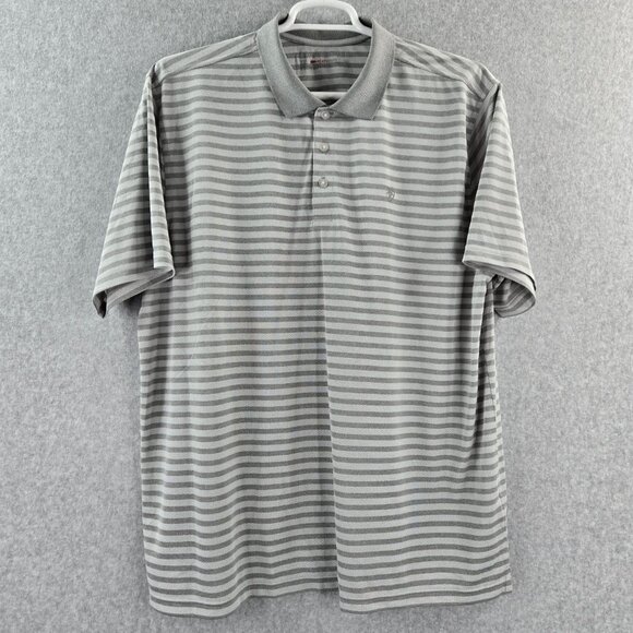 Ariat Tek Polo Shirt Mens 2XL XXL Gray Striped Heat Series Performance Stretch - Picture 8 of 11